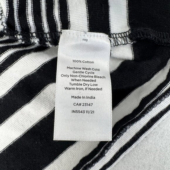TALBOTS Women's Top Black White Stripe 3/4 Sleeves 100% Cotton 3XP Preppy Boho - Picture 9 of 10